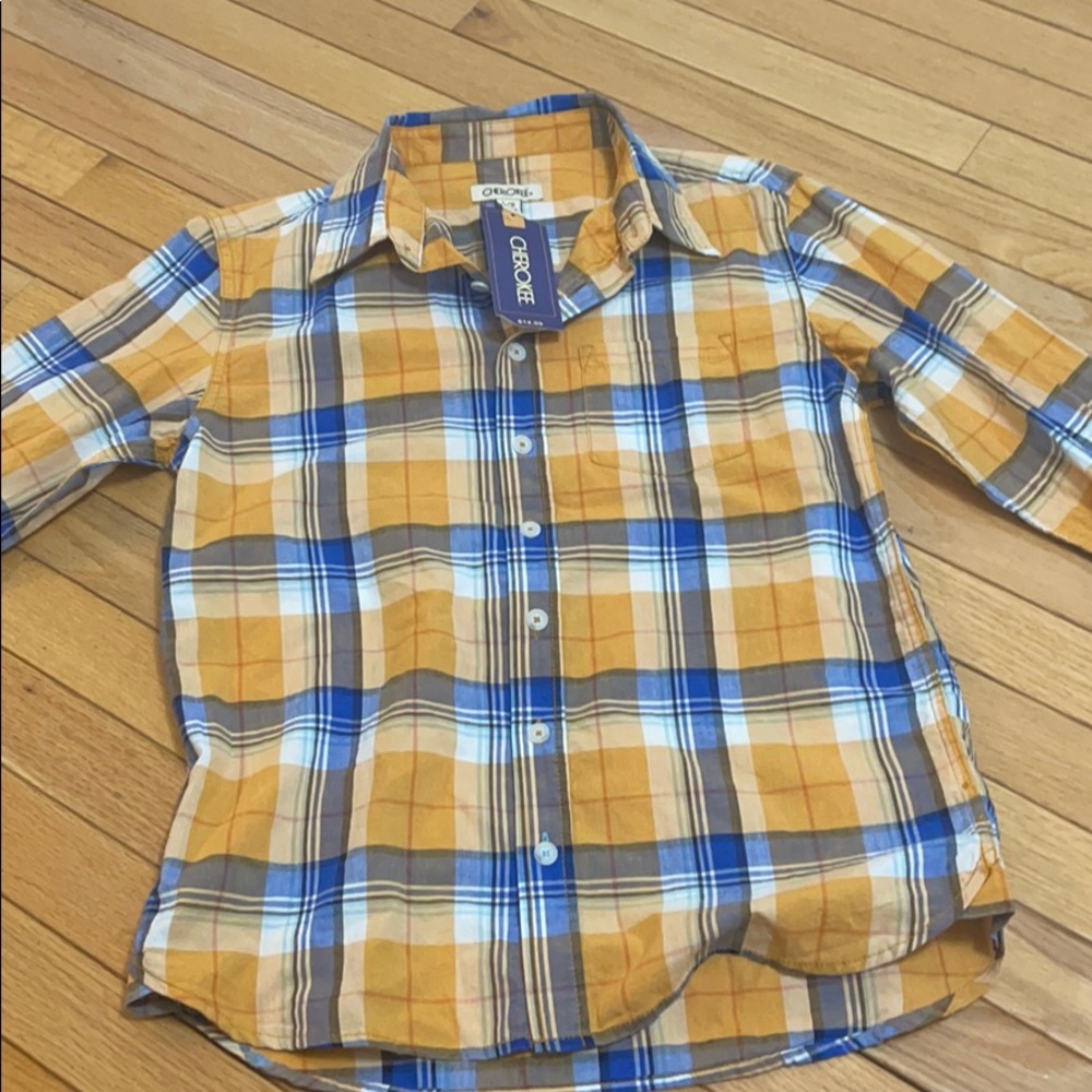 Kids button down, plaid print!